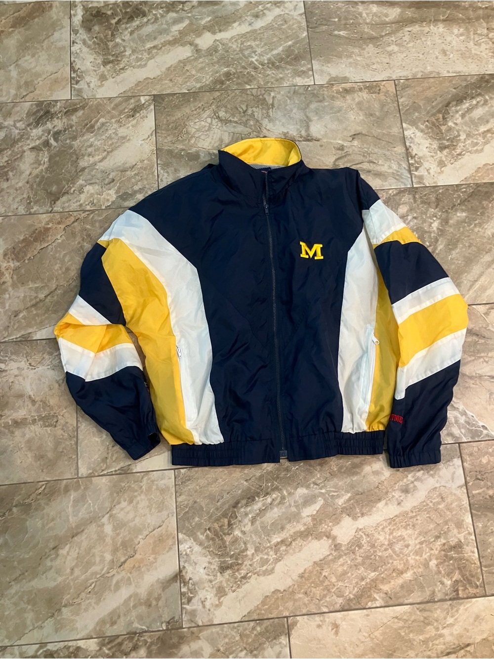 Vintage 90s Nutmeg Mills Michigan Football U of M windbreaker